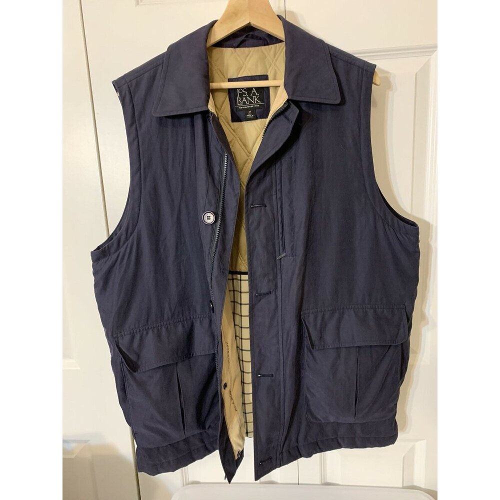 Jos. A. Bank Vest Sz Medium Blue Outdoor Mens